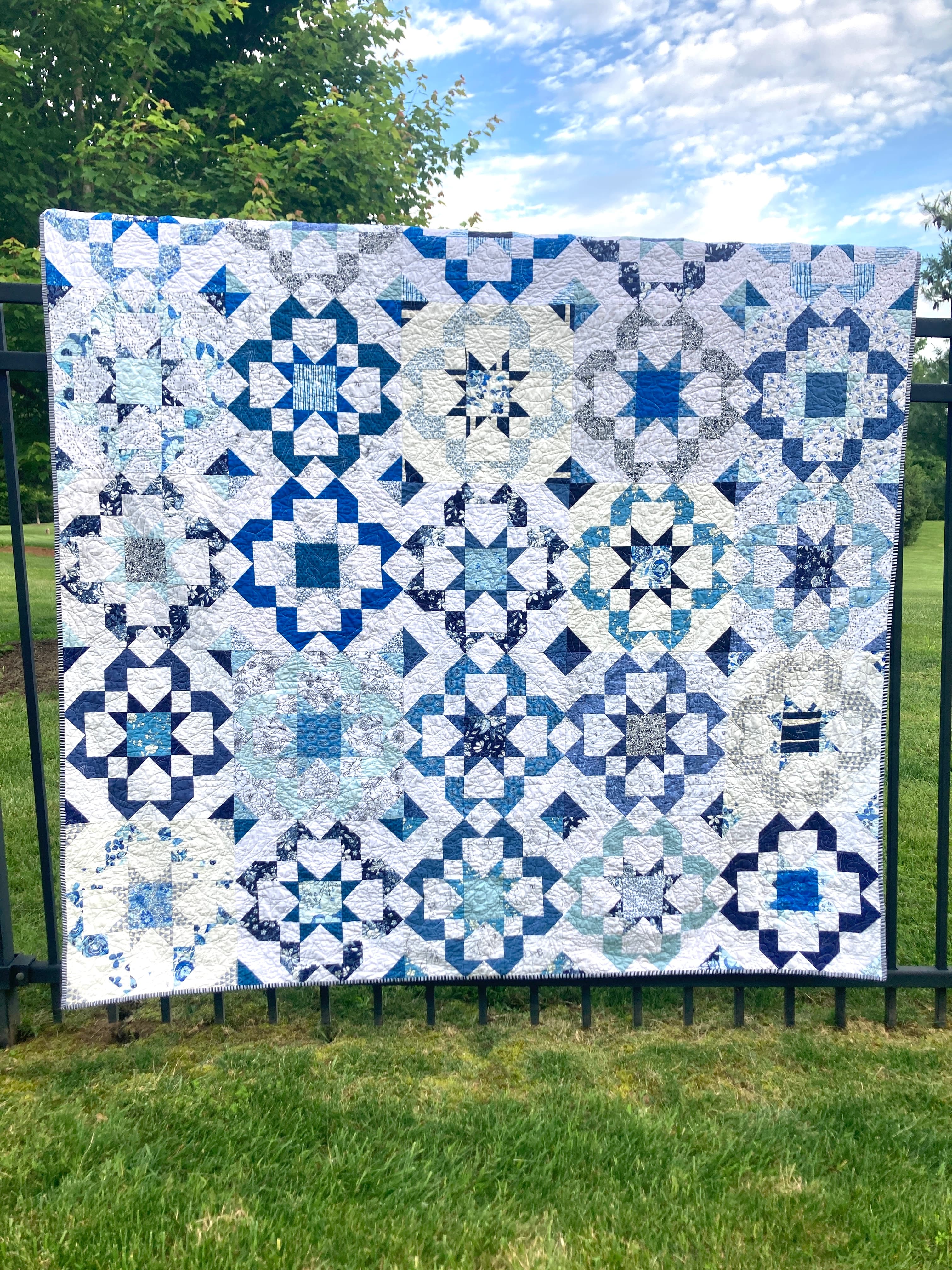 Scrappy Blue Bloom Burst