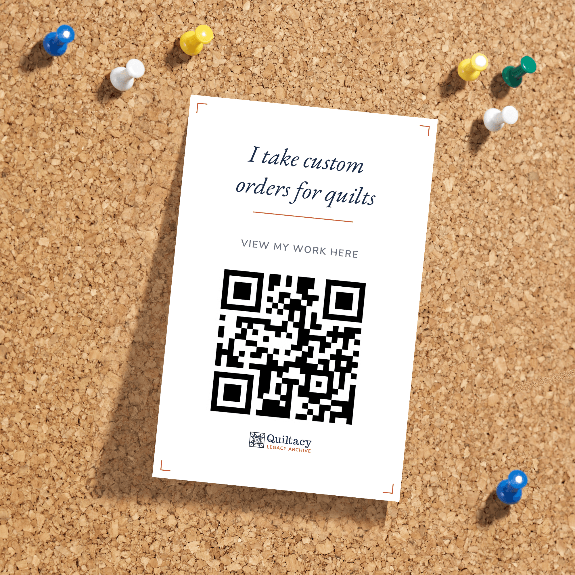 QR code sign on a bulletin board